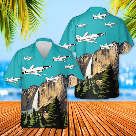 Air Force Hawaiian Shirt, US Air Force Grumman X-29 Hawaiian Shirt, Airplane Hawaiian Shirt, Military Aloha Shirts