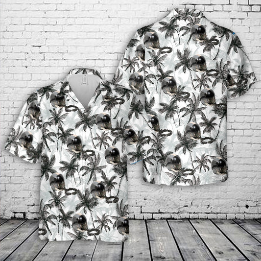 Air Force Hawaiian Shirt, US Air Force HGU-55P Fighter Pilot Helmet W Oxygen Mask Hawaiian Shirt, Airplane Hawaiian Shirt, Military Aloha Shirts