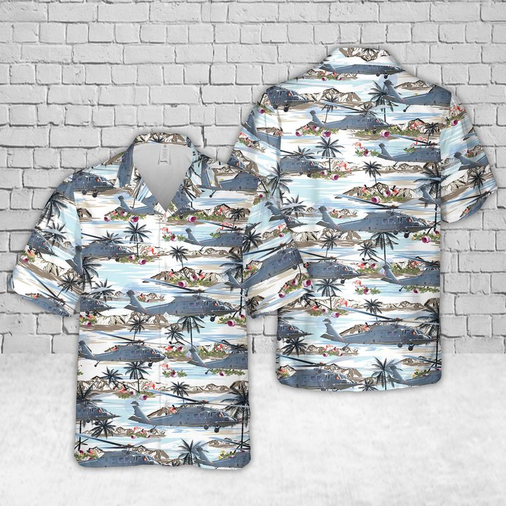 Air Force Hawaiian Shirt, US Air Force HH-60W Combat Rescue Helicopter Hawaiian Shirt, Airplane Hawaiian Shirt, Military Aloha Shirts