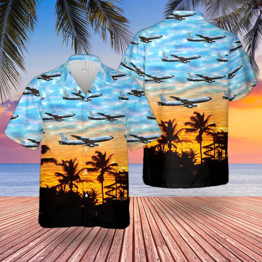 Air Force Hawaiian Shirt, US Air Force Hawaii Air National Guard 203d Air Refueling Squadron Boeing KC-135R-BN Stratotanker 61-0290 Hawaiian Shirt