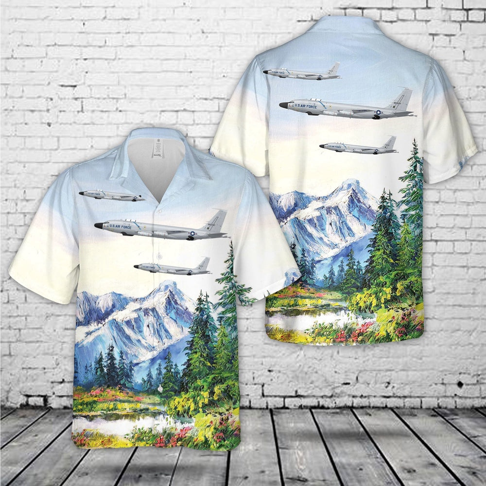 Air Force Hawaiian Shirt, US Air Force KC-135T Cobra Jaw Hawaiian Shirt, Airplane Hawaiian Shirt, Military Aloha Shirts