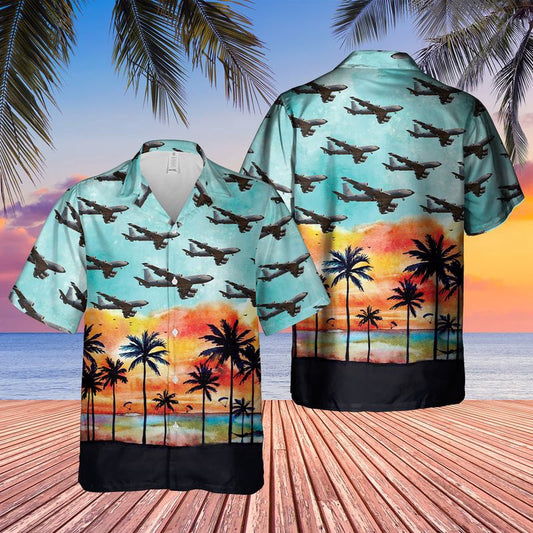 Air Force Hawaiian Shirt, US Air Force KC-46 Pegasus Hawaiian Shirt, Airplane Hawaiian Shirt, Military Aloha Shirts