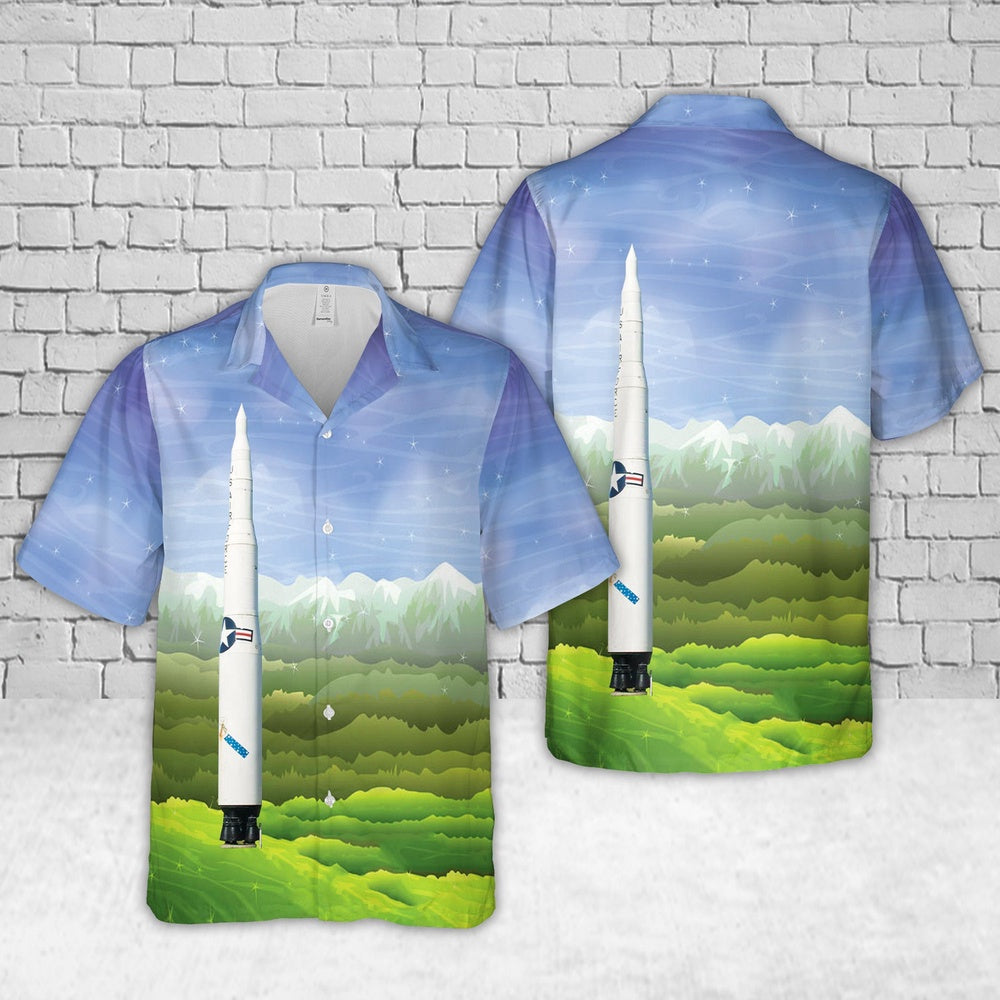 Air Force Hawaiian Shirt, US Air Force LGM-30 AB Minuteman I ICBM Hawaiian Shirt, Airplane Hawaiian Shirt, Military Aloha Shirts