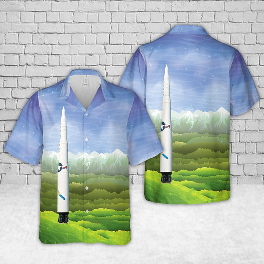 Air Force Hawaiian Shirt, US Air Force LGM-30 AB Minuteman I ICBM Hawaiian Shirt, Airplane Hawaiian Shirt, Military Aloha Shirts