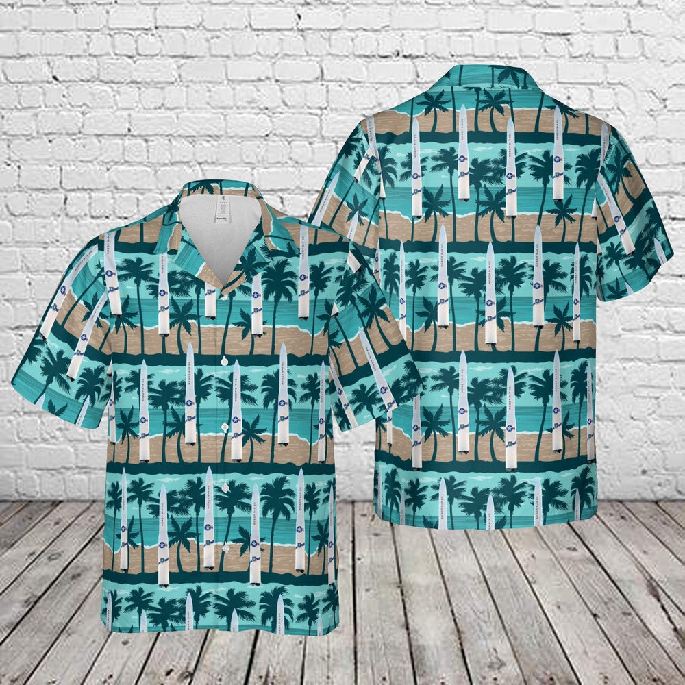 Air Force Hawaiian Shirt, US Air Force LGM-30 Minuteman Missile, Vandenberg Air Force Base, California Hawaiian Shirt, Airplane Hawaiian Shirt
