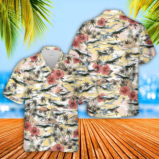 Air Force Hawaiian Shirt, US Air Force Learjet 35 Hawaiian Shirt, Airplane Hawaiian Shirt, Military Aloha Shirts
