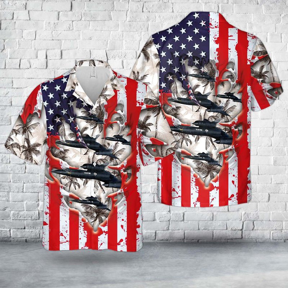 Air Force Hawaiian Shirt, US Air Force Lockheed A-12 Hawaiian Shirt, Airplane Hawaiian Shirt, Military Aloha Shirts