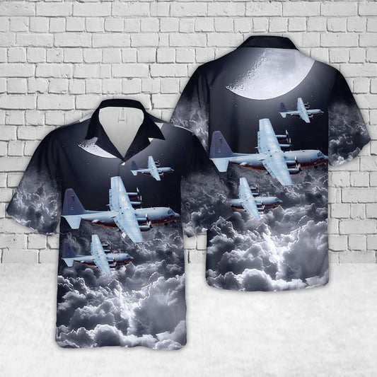 Air Force Hawaiian Shirt, US Air Force Lockheed AC-130W Hercules (L-382) Hawaiian Shirt, Airplane Hawaiian Shirt, Military Aloha Shirts