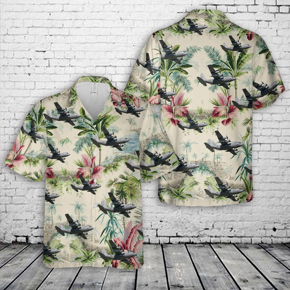 Air Force Hawaiian Shirt, US Air Force Lockheed C-130H Hercules # 88-4401 Hawaiian Shirt, Airplane Hawaiian Shirt, Military Aloha Shirts