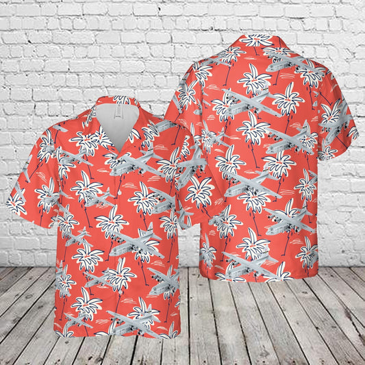 Air Force Hawaiian Shirt, US Air Force Lockheed C-130 Hercules Spare 617 Hawaiian Shirt, Airplane Hawaiian Shirt, Military Aloha Shirts