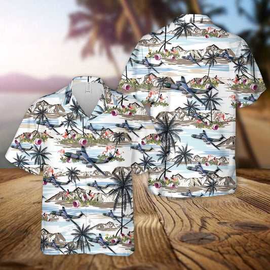 Air Force Hawaiian Shirt, US Air Force Lockheed C-141 Starlifter Hawaiian Shirt, Airplane Hawaiian Shirt, Military Aloha Shirts
