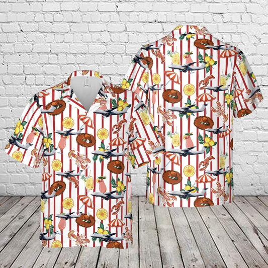 Air Force Hawaiian Shirt, US Air Force Lockheed C-5M Super Galaxy (L-500) Hawaiian Shirt, Airplane Hawaiian Shirt, Military Aloha Shirts