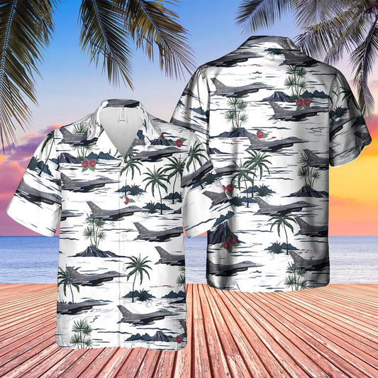 Air Force Hawaiian Shirt, US Air Force Lockheed F-16CM Fighting Falcon Hawaiian Shirt, Airplane Hawaiian Shirt, Military Aloha Shirts