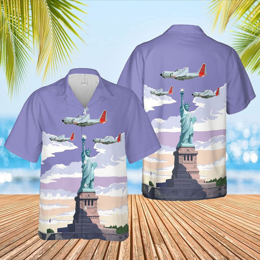 Air Force Hawaiian Shirt, US Air Force Lockheed LC-130 Skibird Of 139th Airlift Squadron, New York Air National Guard Hawaiian Shirt