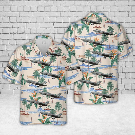 Air Force Hawaiian Shirt, US Air Force Lockheed Martin F-35 Lightning II Of 461st Flight Test Squadron Hawaiian Shirt, Airplane Hawaiian Shirt