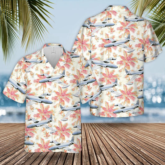 Air Force Hawaiian Shirt, US Air Force Lockheed P-80 Shooting Star Hawaiian Shirt, Airplane Hawaiian Shirt, Military Aloha Shirts