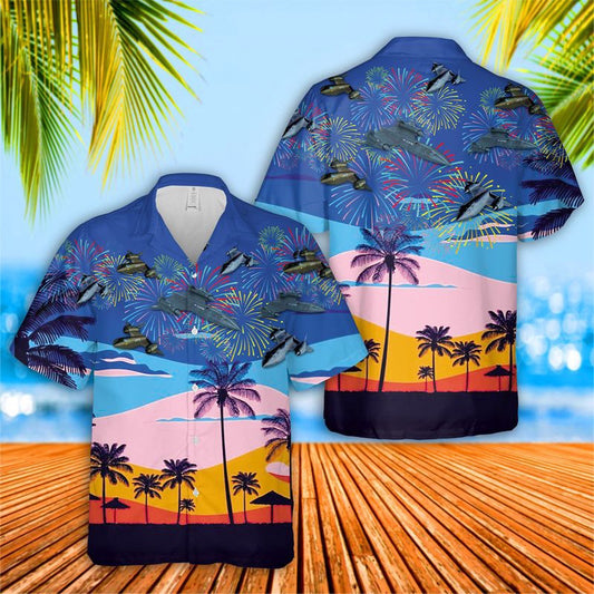 Air Force Hawaiian Shirt, US Air Force Lockheed SR-71 Blackbird 4th Of July Hawaiian Shirt, Airplane Hawaiian Shirt, Military Aloha Shirts
