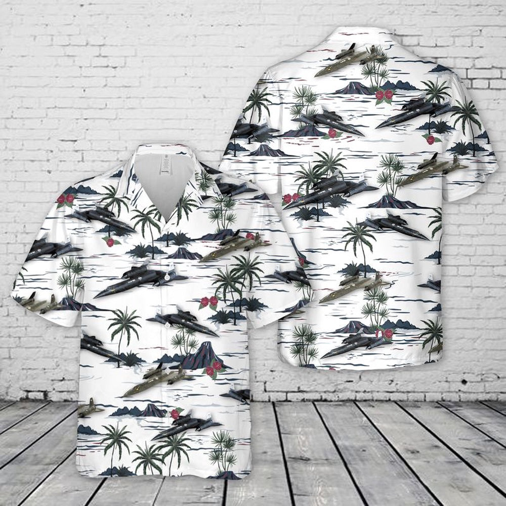 Air Force Hawaiian Shirt, US Air Force Lockheed SR-71 Blackbird Hawaiian Shirt, Airplane Hawaiian Shirt, Military Aloha Shirts