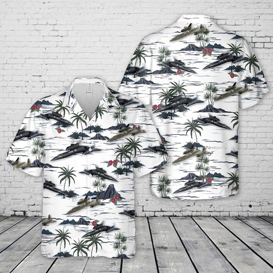 Air Force Hawaiian Shirt, US Air Force Lockheed SR-71 Blackbird Hawaiian Shirt, Airplane Hawaiian Shirt, Military Aloha Shirts