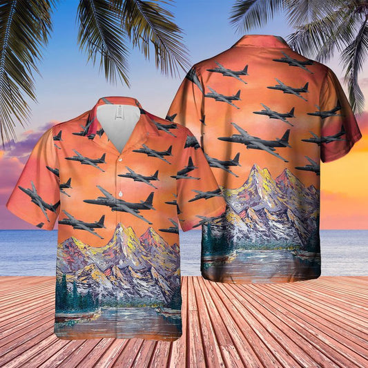 Air Force Hawaiian Shirt, US Air Force Lockheed U-2S Dragon Lady Hawaiian Shirt, Airplane Hawaiian Shirt, Military Aloha Shirts