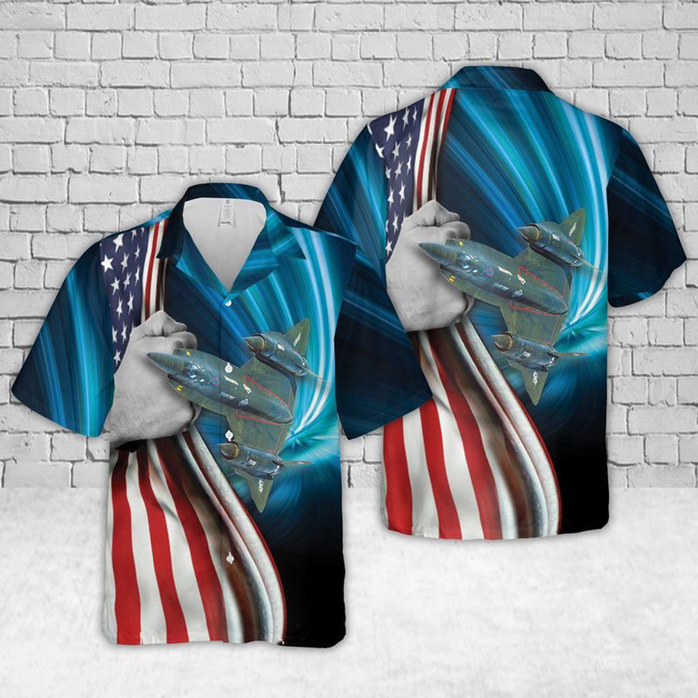 Air Force Hawaiian Shirt, US Air Force Lockheed YF-12A Hawaiian Shirt, Airplane Hawaiian Shirt, Military Aloha Shirts