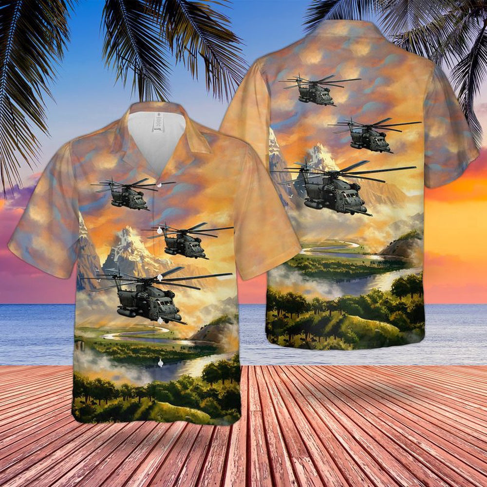 Air Force Hawaiian Shirt, US Air Force MH-53M Pave Low IV Of 21st Special Operations Squadron Hawaiian Shirt, Airplane Hawaiian Shirt