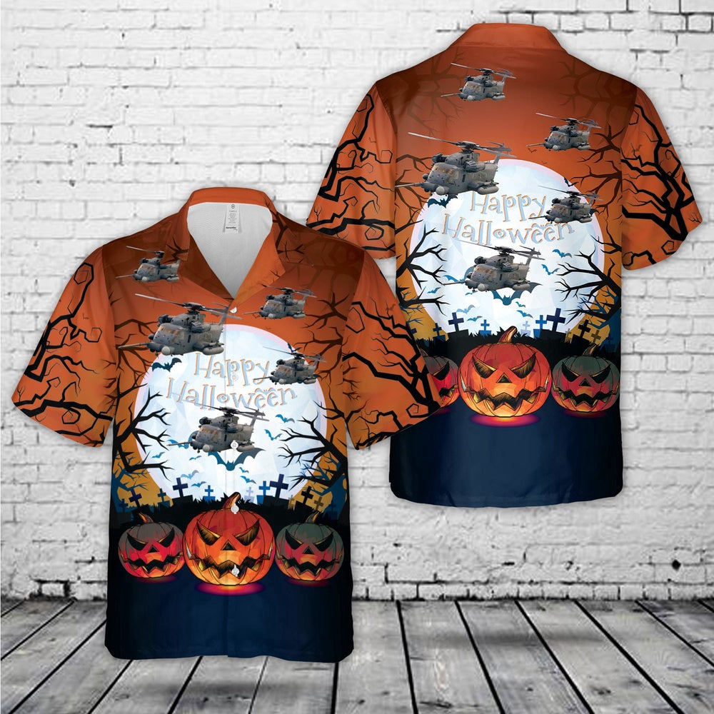 Air Force Hawaiian Shirt, US Air Force MH53 Pave Low Halloween Hawaiian Shirt, Airplane Hawaiian Shirt, Military Aloha Shirts