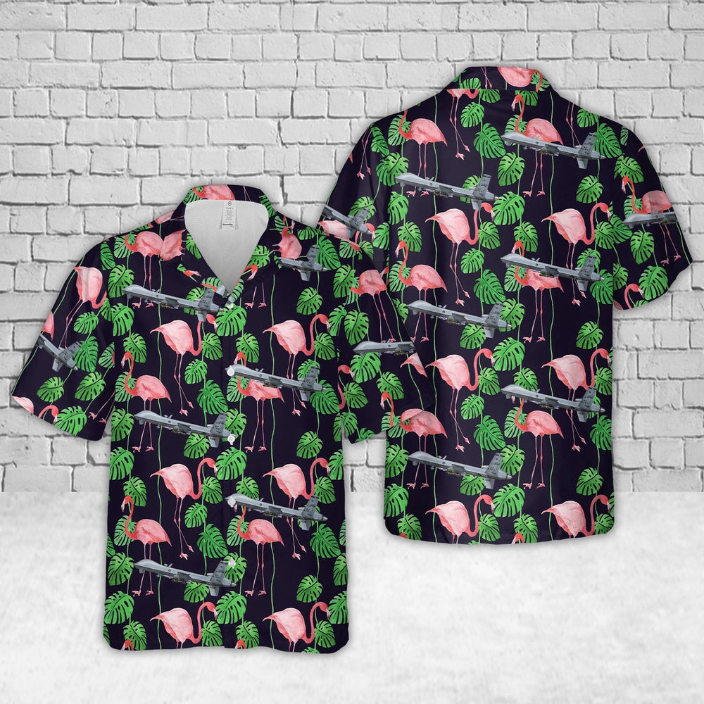 Air Force Hawaiian Shirt, US Air Force MQ-9 Reaper (UAV) 42 ATKS Hawaiian Shirt, Airplane Hawaiian Shirt, Military Aloha Shirts