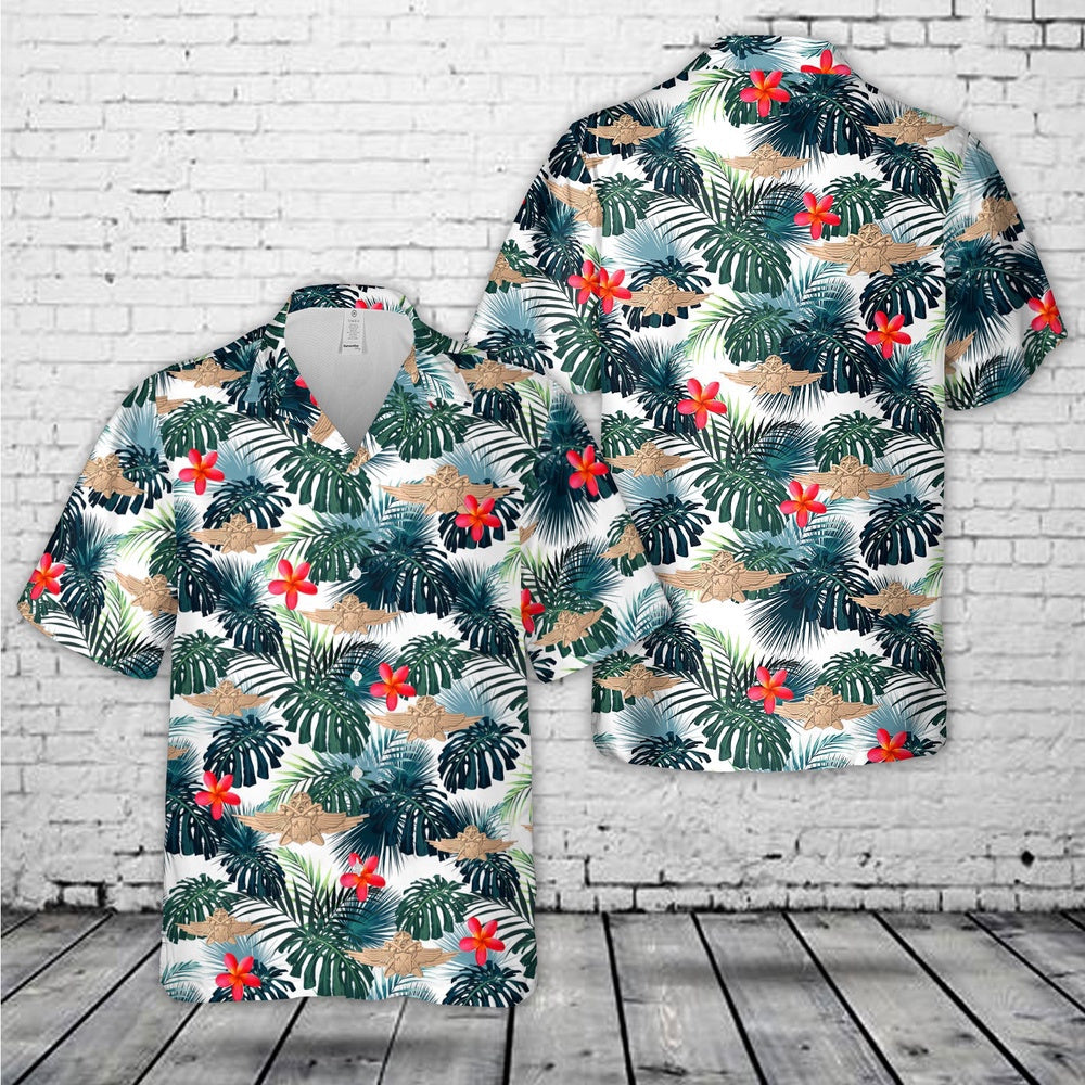 Air Force Hawaiian Shirt, US Air Force Master Multidomain Warfare Officer Hawaiian Shirt, Airplane Hawaiian Shirt, Military Aloha Shirts