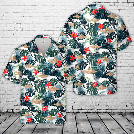 Air Force Hawaiian Shirt, US Air Force Master Multidomain Warfare Officer Hawaiian Shirt, Airplane Hawaiian Shirt, Military Aloha Shirts