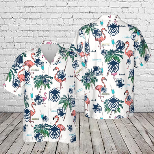 Air Force Hawaiian Shirt, US Air Force Master sergeant Rank Hawaiian Shirt, Airplane Hawaiian Shirt, Military Aloha Shirts