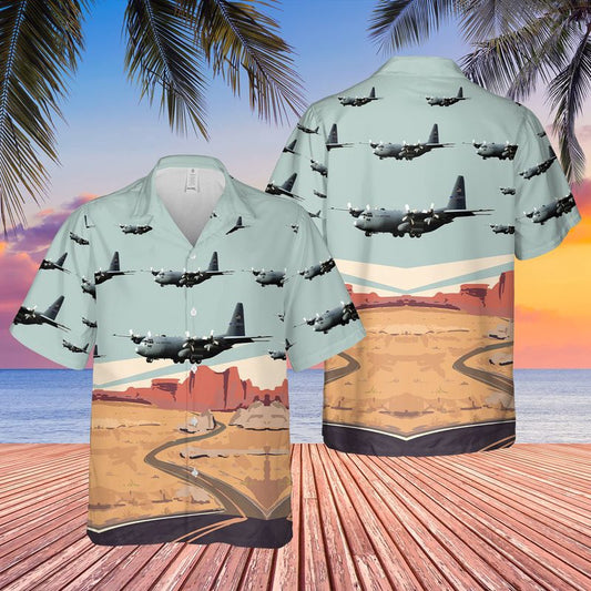 Air Force Hawaiian Shirt, US Air Force Nevada Air National Guard 152nd Airlift Wing C-130H Hercules Hawaiian Shirt, Airplane Hawaiian Shirt