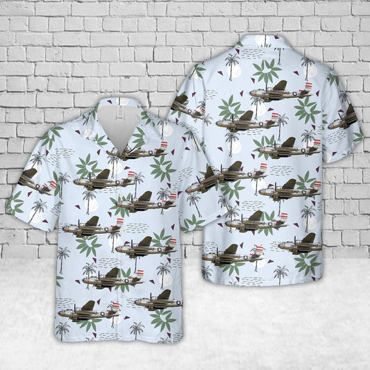 Air Force Hawaiian Shirt, US Air Force North American B-25J Mitchell Panchito Hawaiian Shirt, Airplane Hawaiian Shirt, Military Aloha Shirts