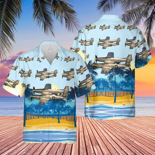Air Force Hawaiian Shirt, US Air Force North American F-82 Twin Mustang Hawaiian Shirt, Airplane Hawaiian Shirt, Military Aloha Shirts