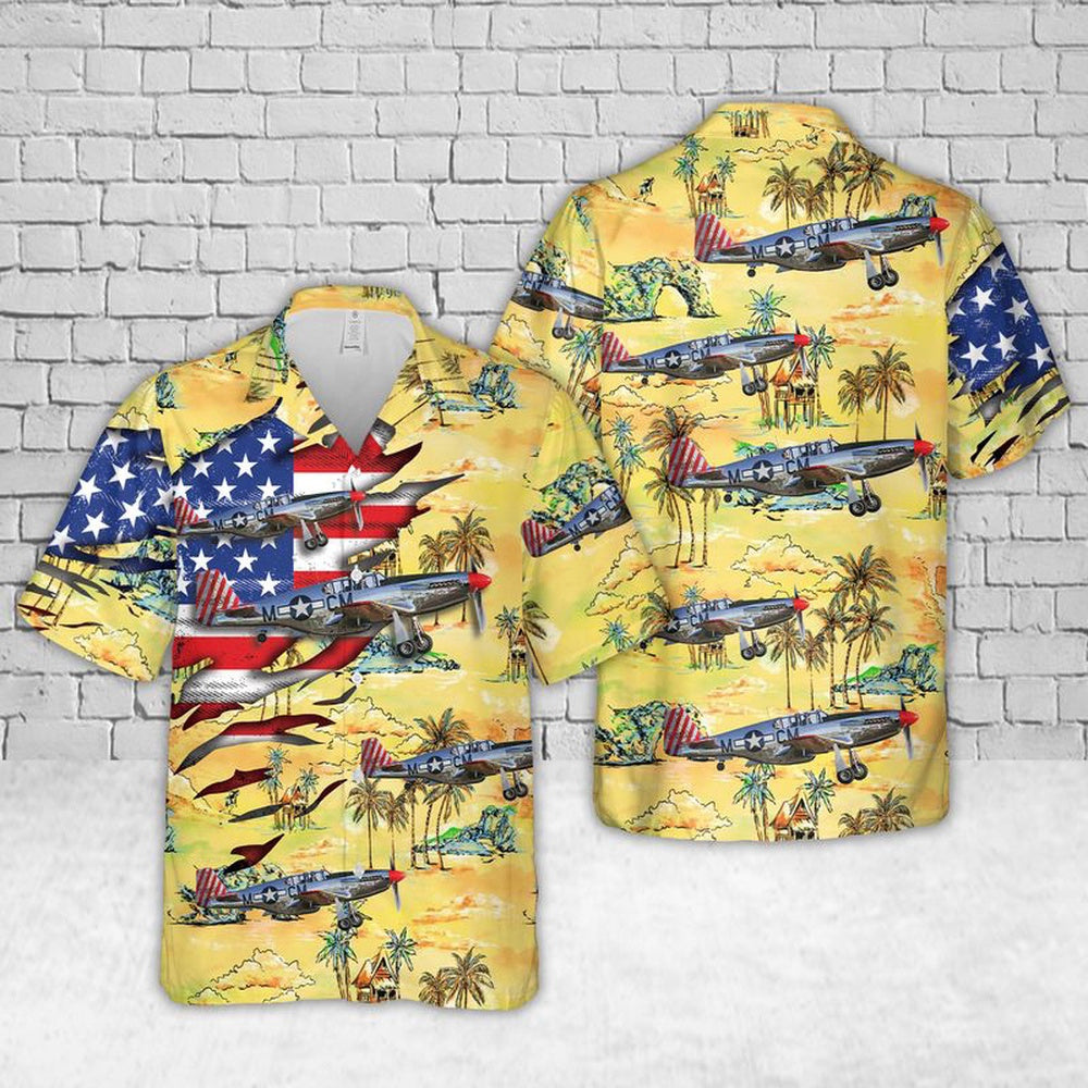 Air Force Hawaiian Shirt, US Air Force North American TP-51C Mustangs Betty Jane Hawaiian Shirt, Airplane Hawaiian Shirt, Military Aloha Shirts
