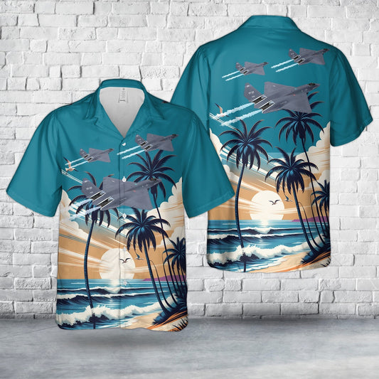 Air Force Hawaiian Shirt, US Air Force Northrop-McDonnell Douglas YF-23A Black Widow II Hawaiian Shirt, Airplane Hawaiian Shirt, Military Aloha Shirts