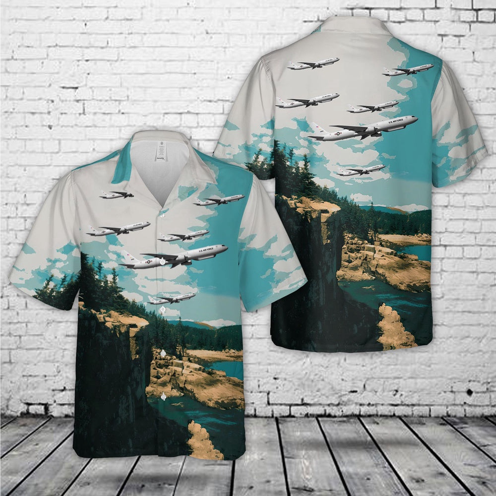 Air Force Hawaiian Shirt, US Air Force Northrop Grumman E-10A MC2A Hawaiian Shirt, Airplane Hawaiian Shirt, Military Aloha Shirts