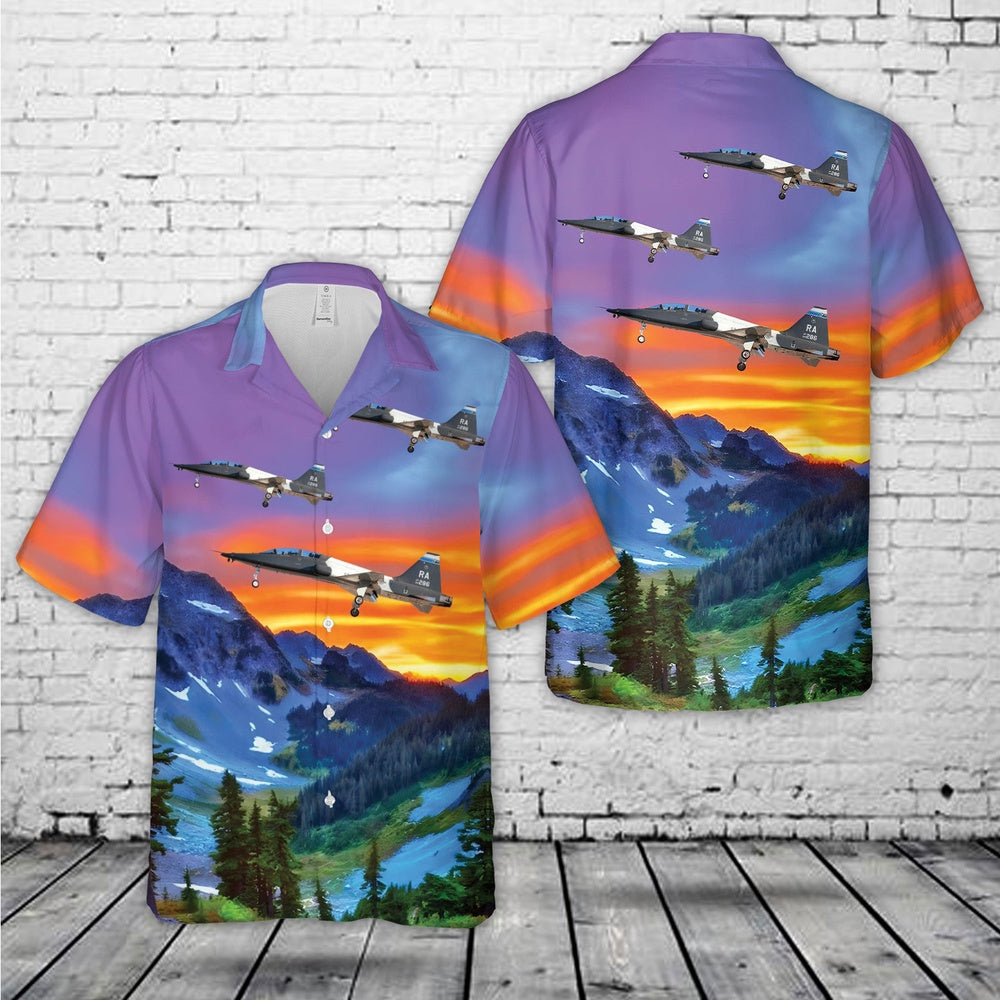 Air Force Hawaiian Shirt, US Air Force Northrop T-38C Talon Hawaiian Shirt, Airplane Hawaiian Shirt, Military Aloha Shirts