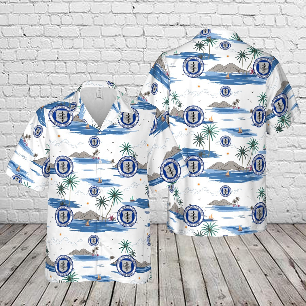 Air Force Hawaiian Shirt, US Air Force Nurse Corps Hawaiian Shirt, Airplane Hawaiian Shirt, Military Aloha Shirts