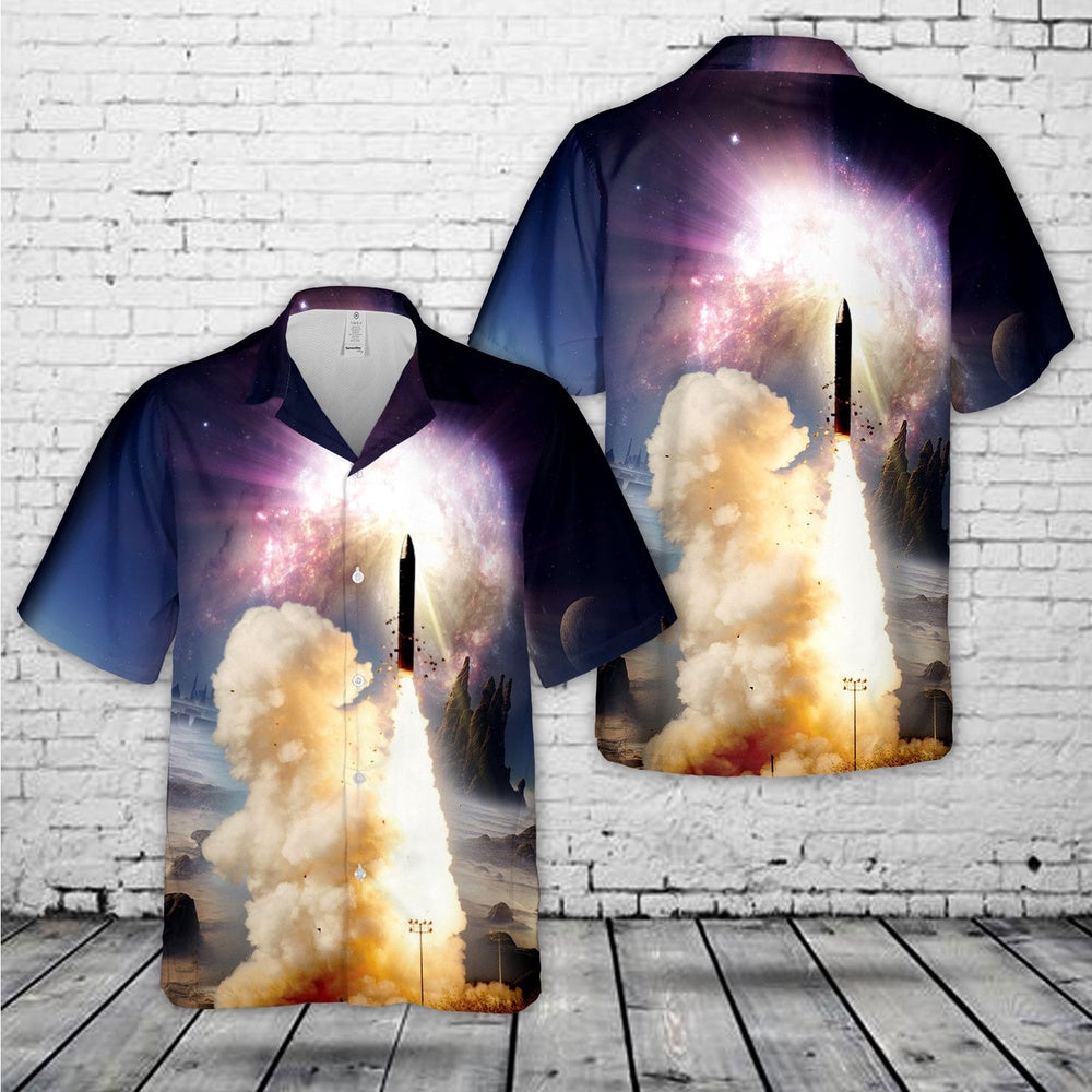 Air Force Hawaiian Shirt, US Air Force Peacekeeper Missile Launched From A Silo Hawaiian Shirt, Airplane Hawaiian Shirt, Military Aloha Shirts