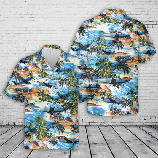 Air Force Hawaiian Shirt, US Air Force Pilatus U-28A Draco 07-0838 Hawaiian Shirt_8620, Airplane Hawaiian Shirt, Military Aloha Shirts