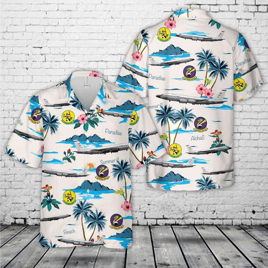 Air Force Hawaiian Shirt, US Air Force RC-135S Cobra Ball 55th Wing, 45th Reconnaissance Squadron, 61-2663 Hawaiian Shirt, Airplane Hawaiian Shirt