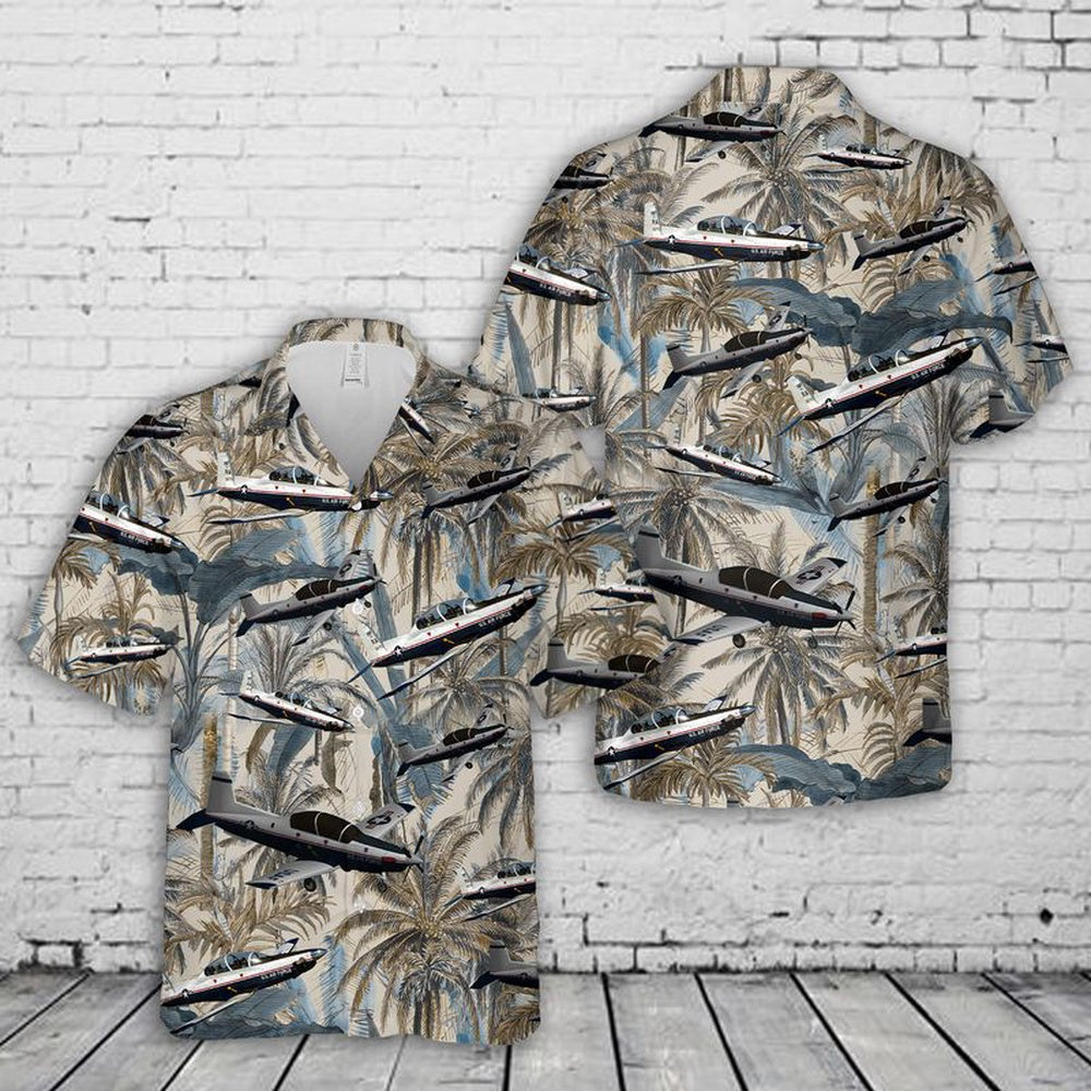 Air Force Hawaiian Shirt, US Air Force Raytheon T-6A Texan II Hawaiian Shirt, Airplane Hawaiian Shirt, Military Aloha Shirts