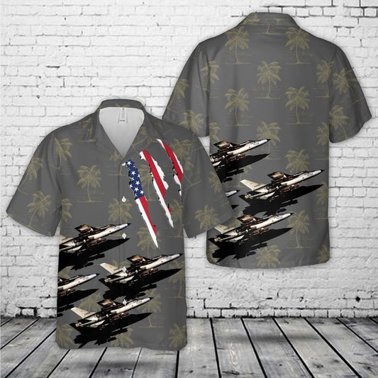 Air Force Hawaiian Shirt, US Air Force Republic F-105D-30-RE Thunderchief (SN 62-4234) Hawaiian Shirt, Airplane Hawaiian Shirt, Military Aloha Shirts