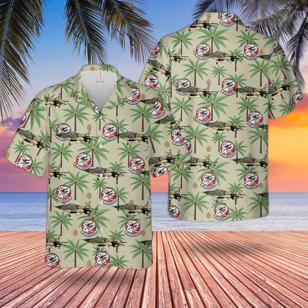 Air Force Hawaiian Shirt, US Air Force Republic F-105 Thunderchief 457th Fighter Squadron Hawaiian Shirt, Airplane Hawaiian Shirt
