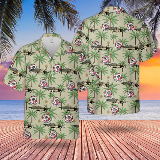 Air Force Hawaiian Shirt, US Air Force Republic F-105 Thunderchief 457th Fighter Squadron Hawaiian Shirt, Airplane Hawaiian Shirt