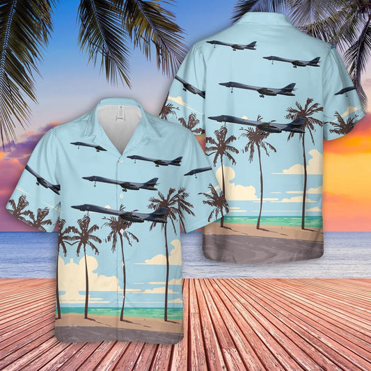 Air Force Hawaiian Shirt, US Air Force Rockwell B-1B Lancer Hawaiian Shirt, Airplane Hawaiian Shirt, Military Aloha Shirts