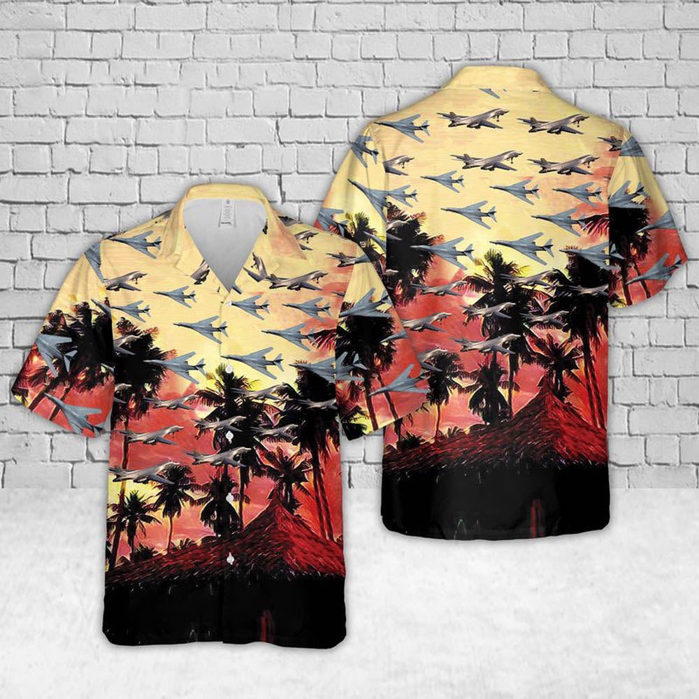 Air Force Hawaiian Shirt, US Air Force Rockwell B-1 Lancer Hawaiian Shirt, Airplane Hawaiian Shirt, Military Aloha Shirts