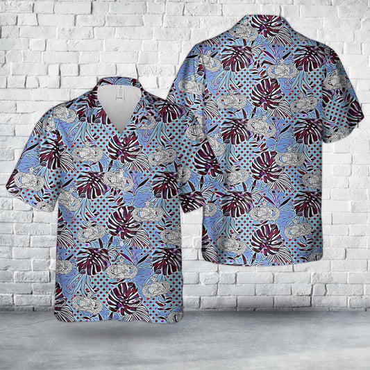 Air Force Hawaiian Shirt, US Air Force Senior Communications and Information Badge Hawaiian Shirt, Airplane Hawaiian Shirt, Military Aloha Shirts