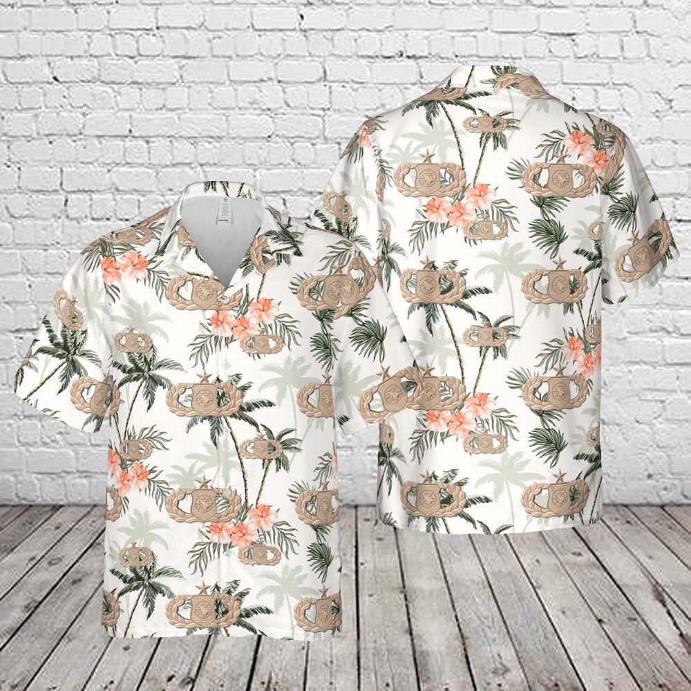 Air Force Hawaiian Shirt, US Air Force Senior Weapons Director Badge Hawaiian Shirt, Airplane Hawaiian Shirt, Military Aloha Shirts
